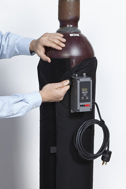 "B" Size 120V Gas Cylinder Warmer / Adjustable Thermostat - 8.5" x 31" Tank